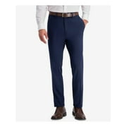 REACTION KENNETH COLE Mens Navy Flat Front Straight Leg Stretch Slim Fit Pants 32 X 32
